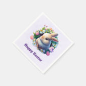 Baby Bunny unter den farbenfrohen Frühlingsblumen Serviette (Ecke)
