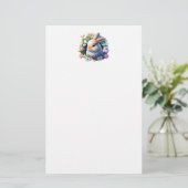 Baby Bunny unter farbenfrohen Frühlingsblumen Briefpapier (Stehend Vorderseite)