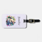 Baby Bunny unter farbenfrohen Frühlingsblumen Gepäckanhänger