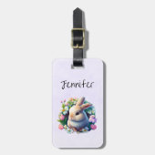 Baby Bunny unter farbenfrohen Frühlingsblumen Gepäckanhänger