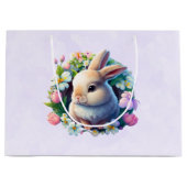 Baby Bunny unter farbenfrohen Frühlingsblumen Große Geschenktüte (Vorderseite)