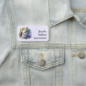 Baby Bunny unter farbenfrohen Frühlingsblumen Namensschild (Beispiel)