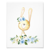 Baby Bunny, Waldtiere, Boho, Blume Fotodruck (Vorne)