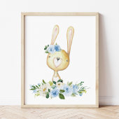 Baby Bunny, Waldtiere, Boho, Blume Poster