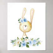 Baby Bunny, Waldtiere, Boho, Blume Poster (Vorne)