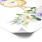 Baby Bunny, Waldtiere, Boho, Purple Blumen Fotodruck (Ecke)