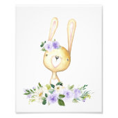 Baby Bunny, Waldtiere, Boho, Purple Blumen Fotodruck (Vorne)