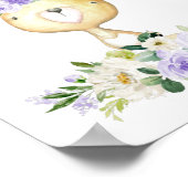 Baby Bunny, Waldtiere, Boho, Purple Blumen Poster (Ecke)