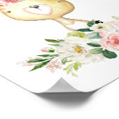 Baby Bunny, Waldtiere, Boho, rosa Blume Poster (Ecke)