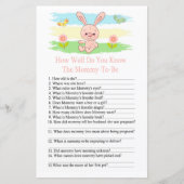 Baby Bunny Wie gut kennen Sie Babydusche-Spiel (Vorderseite)