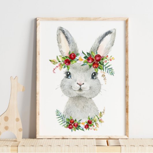 Baby Bunny Woodland Animal Kinderzimmer | Niedlich Poster