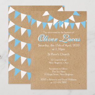 Baby Bunting Blau Tauf Einladung