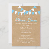 Baby Bunting Blue Taufe Weihnachten Einladung (Vorderseite)