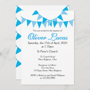 Baby Bunting Blue Taufe Weihnachten Einladung