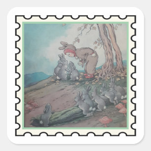 Baby Bunting Kinderreim Stempelkunst Quadratischer Aufkleber