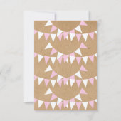 Baby Bunting Pink Taufe Christening Einladung (Rückseite)