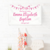 Baby Bunting Pink Taufe Christening Gefallen Banner (Insitu)