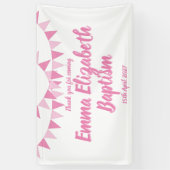 Baby Bunting Pink Taufe Christening Gefallen Banner (Vertikal)