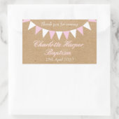 Baby Bunting Pink Taufe Christening Gefallen Rechteckiger Aufkleber (Tasche)