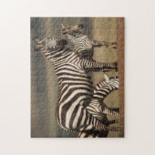 Baby Burchell-Zebra mit Mutter Puzzle (Vertikal)