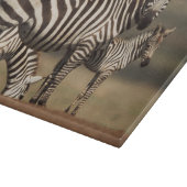 Baby Burchell-Zebra mit Mutter Schneidebrett (Ecke)