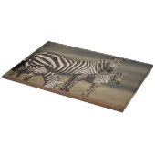 Baby Burchell-Zebra mit Mutter Schneidebrett (Ecke)