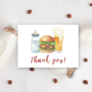 Baby, Burger und Bier Babyparty Danke