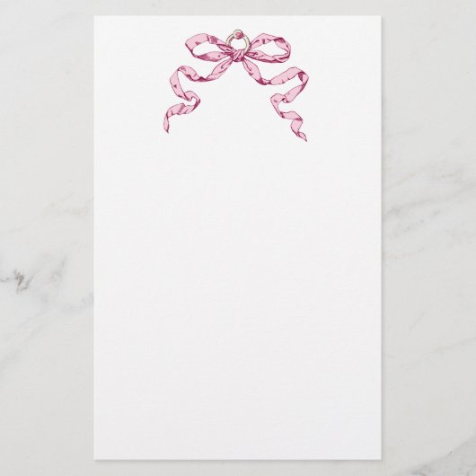 Baby Business Pink Bow Stationery Briefpapier (Vorderseite)