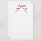 Baby Business Pink Bow Stationery Briefpapier (Vorne/Hinten)