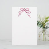 Baby Business Pink Bow Stationery Briefpapier (Stehend Vorderseite)