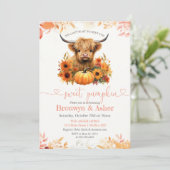 Baby Calf Cow Pumpkin Baby Dusche Einladung (Stehend Vorderseite)