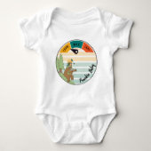 Baby Camp Bär, Schlange, Schüssel personalisieren Baby Strampler (Vorderseite)