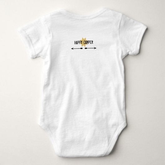 Baby Camp Bär, Schlange, Schüssel personalisieren Baby Strampler (Rückseite)