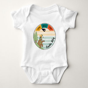 Baby Camp Bär, Schlange, Schüssel personalisieren Strampler