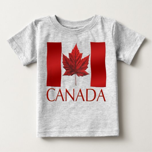 Baby Canada Flag Souvenir Bio One-Piece Baby T-shirt (Vorderseite)