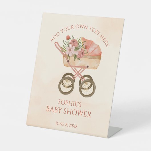 Baby Carriage Anpassbare Schild Babydusche (Vorderseite)