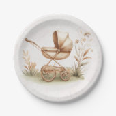 Baby Carriage Baby Shower Paper Plakat Pappteller (Vorderseite)