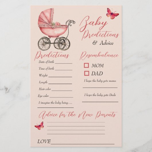 Baby Carriage Baby Shower Prediction Addiction Car (Vorderseite)