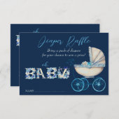 Baby Carriage Boy Baby Shower Windschutzscheibe Begleitkarte (Vorne/Hinten)