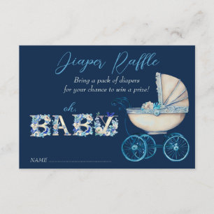 Baby Carriage Boy Baby Shower Windschutzscheibe Begleitkarte