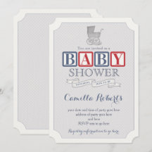 Baby Carriage Classic Vintag Baby Shower for Boy