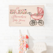 Baby Carriage Girl Babydusche Banner (Insitu)
