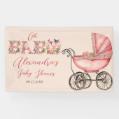 Baby Carriage Girl Babydusche Banner (Horizontal)