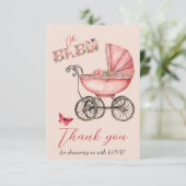 Baby Carriage Girls Babydusche Danke (Stehend Vorderseite)