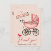 Baby Carriage Girls Babydusche Danke (Vorne/Hinten)