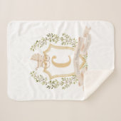 Baby Carriage Monogram "C" Kinderzimmer Baby Blank Sherpadecke (Vorderseite (Horizontal))