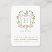 Baby Carriage Wappen | Bücher für die Babyverpacku Begleitkarte (Vorderseite)