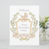 Baby Carriage Wappen | Neutrales Krankenhauszeiche Ankündigung (Stehend Vorderseite)