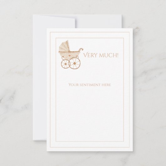 Baby Carriage Watercolor Kinderdusche Vielen Dank Dankeskarte (Rückseite)