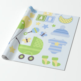 Baby Carrier- Boy Baby Dusche Geschenkpapier